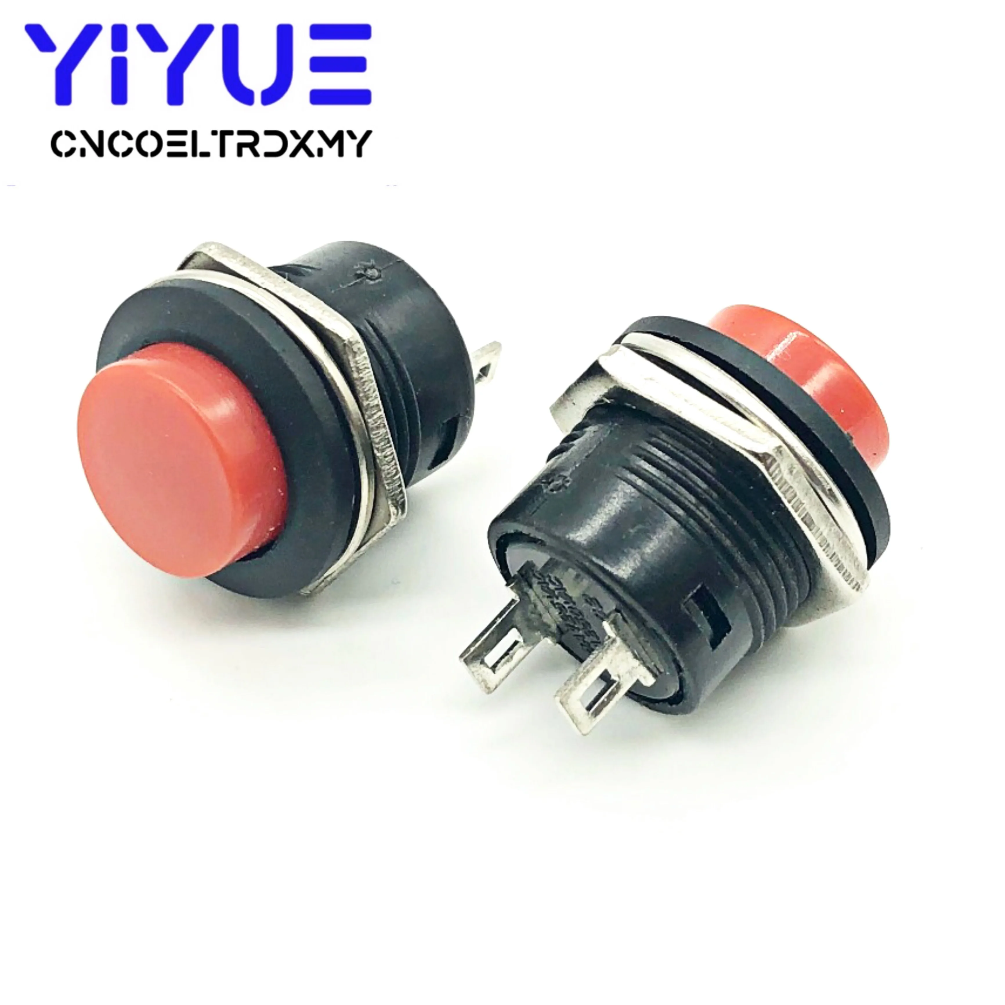 5Pcs R13-507 순간 푸시 버튼 스위치 OFF-ON 리셋 스위치 16MM 3A 250V AC 비 잠금 스위치 라운드 버튼
