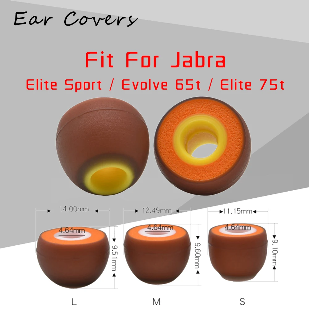 Tapones para los oídos para Jabra Elite Sport / Evolve 65t / Elite 75t, auriculares de repuesto, almohadillas para los oídos de PU