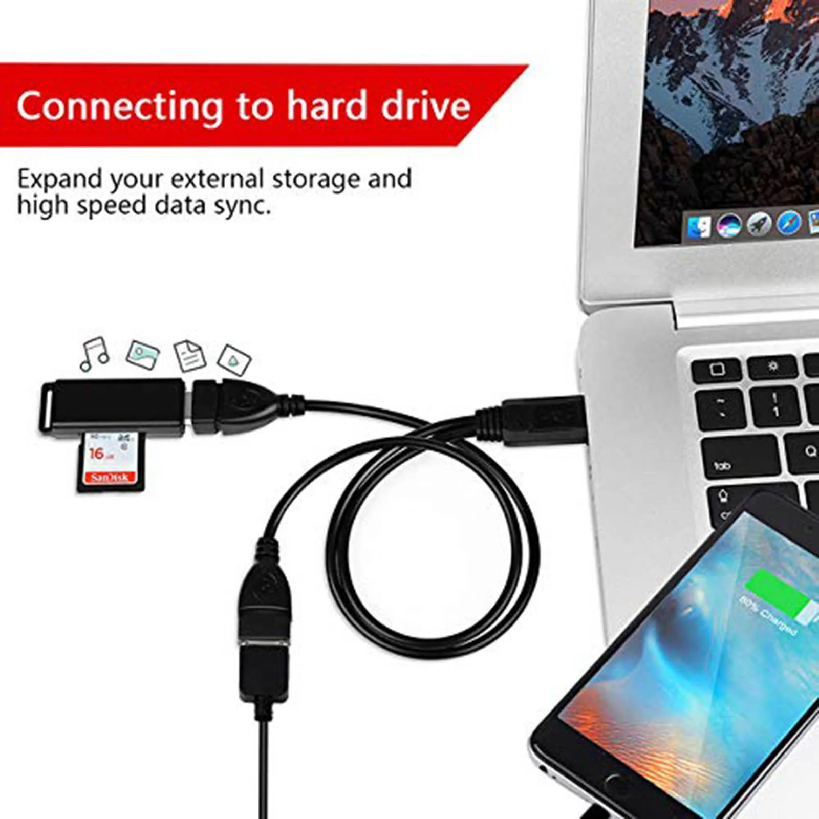 1pcs USB 2.0 A Male To 2 Dual USB Female Jack Y Splitter Hub Power Cord Adapter Cable 33cm