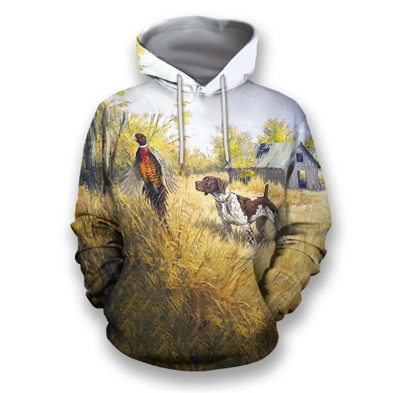 Pheasant Hunting All over Printed Hoodies men/women Harajuku Fashion Hooded Sweatshirt Autumn Hoody Casual streetwear hoodie