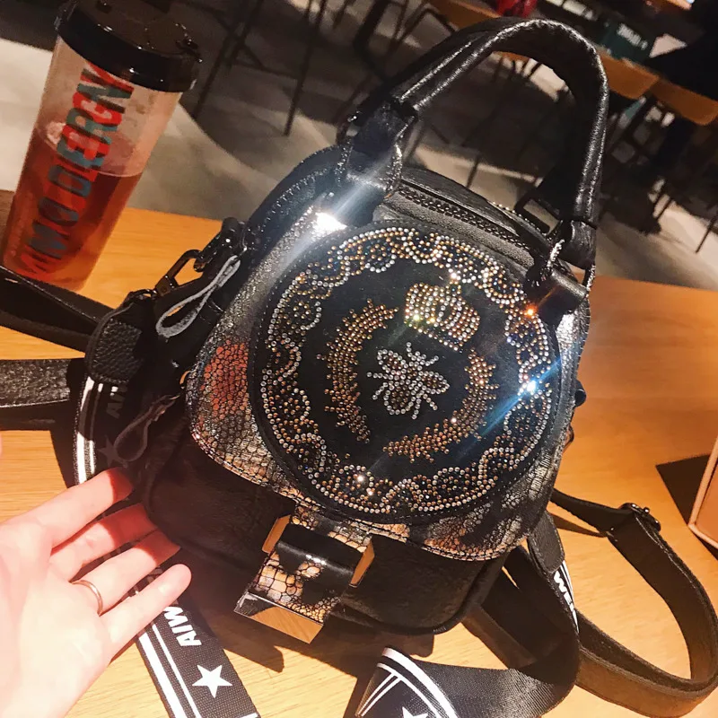 2024 Brands Designer Mini Shoulder Bag Women Fashion  Luxury Rivet Ladies Leather Handbags Rhinestone Designer Bee Crossbody Bag