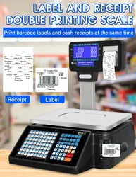 The latest doubles support Barcode Label Printing Scale For Supermarket 30kg Receipt Scale and Label Printing Scale with WIFI