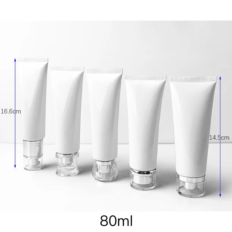 

80g Plastic Soft Bottle 80ml Makeup Face Cream Body Lotion Skin Whitening Foot Oil Gel Douche Refillable Squeeze Tubes