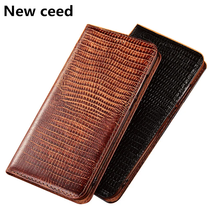 Genuine Leather Phone Case Credit Card Slot Holder For Asus ZenFone Max Pro M2 ZB631KL/Zenfone Max M2 ZB633KL Magnetic Flip Case