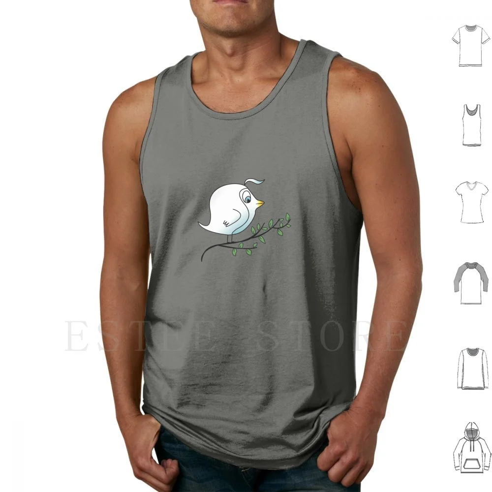 Snowbird Illustration Tank Tops Vest Sleeveless Cute Cartoon Bird Image Snowbirddesigns Snowbird Designs Bird On A Branch