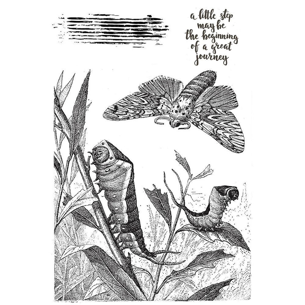 AZSG Vintage Butterfly text Clear Stamps/Seal For DIY Scrapbooking Card Making Album Decorative Silicone Stamp Craft image 6