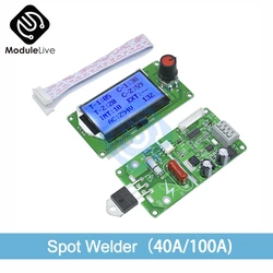 Codificador de doble pulso Digital LCD, módulo de placa de Control de soldador por puntos, juego DIY para soldadura de grupo de batería de litio 18650, 40A, 100A