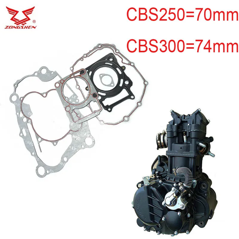 zongshen CBS250 CBS300 300cc engine gasket motorcycle bike cylinder gasket 74mm ZS174MM  250cc 70mm XGJ300R