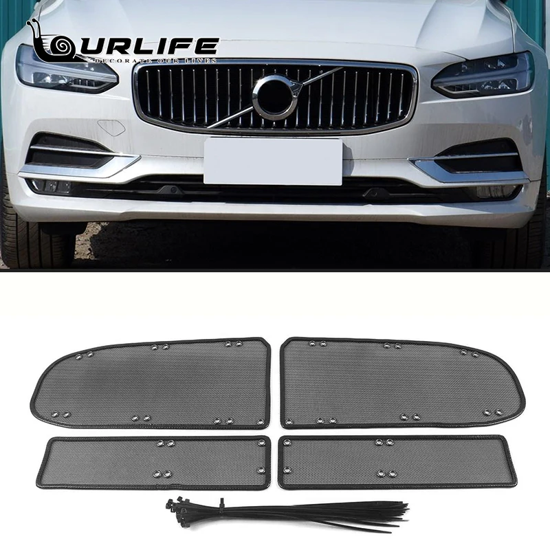 

For Volvo S90 2016-2020 2021 Front Grille Insert Net Anti-insect Dust Garbage Cover Stainless Screening Mesh Car Accessories