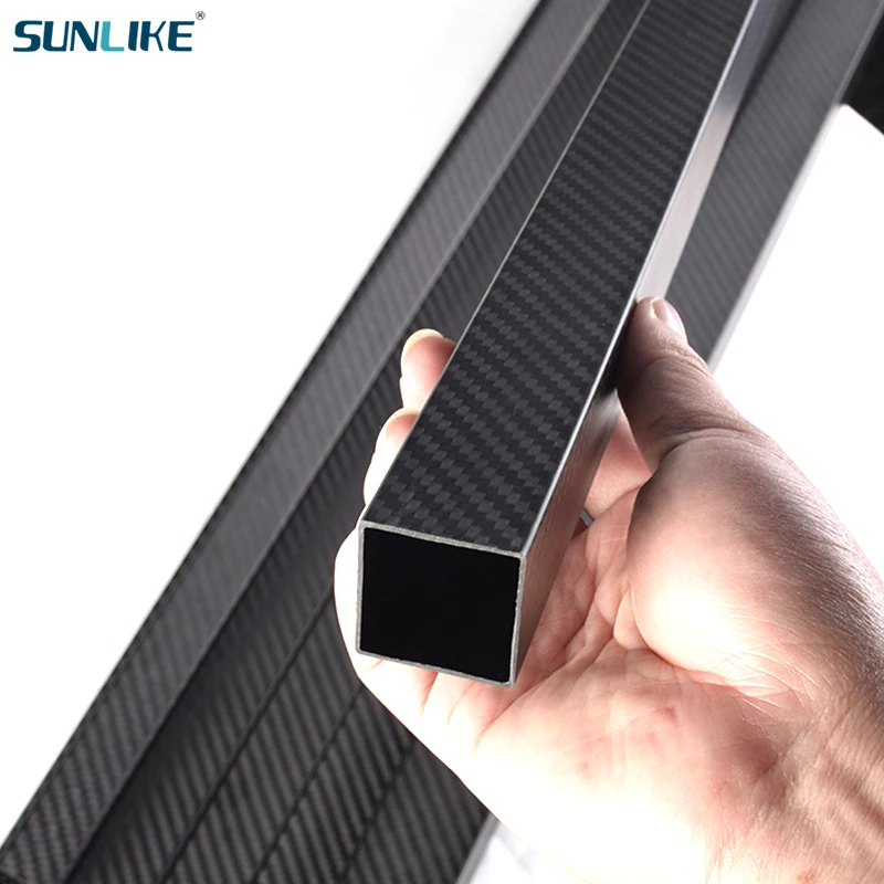 1 Piece 3K Full Carbon Fiber Square Tube Length 500mm OD: 20MM 22MM 24MM 25MM 26MM 28MM Twill Matt for Multicopter Flight Models