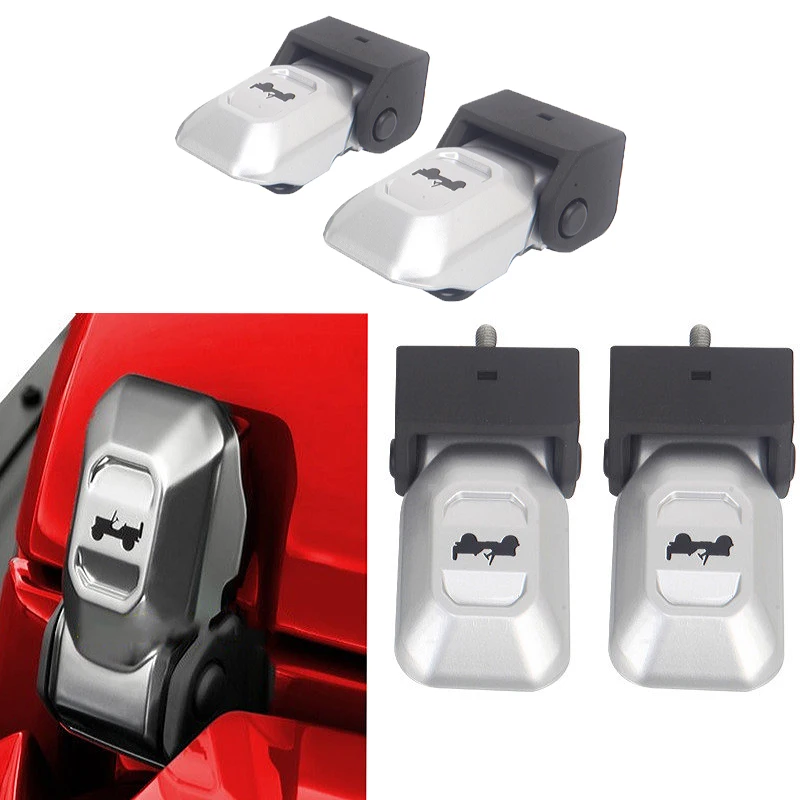 2PCS Car ABS Engine Snap Hood Latch Lock Catch New for Jeep Wrangler JL 2018-2020 Cover Hasp Lock Exterior Engine Accessories