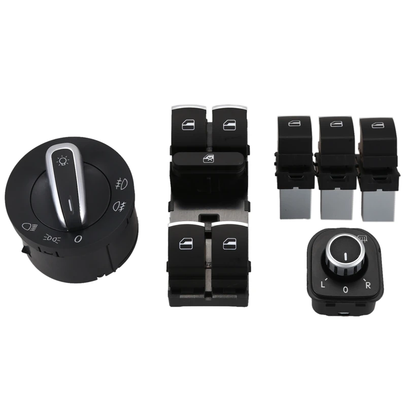 

Car Headlight Switch + Window Lift Switch For Volkswagen Golf 5 6 Mk5 6 Jetta 5 6 Passat B6 Touran Seat 5Nd941431A 5Nd959565B
