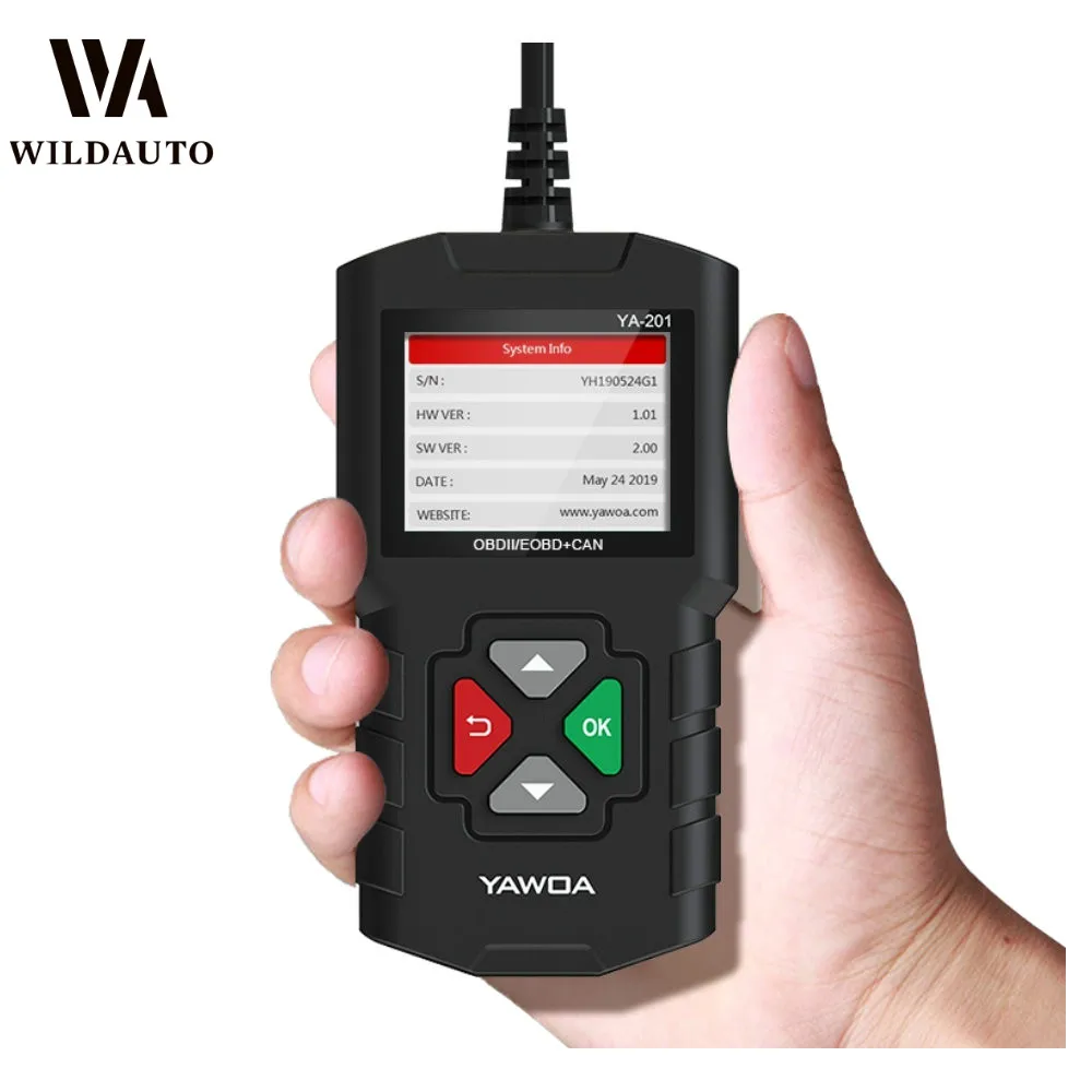 

WILDAUTO Newest YA201 Code Reader OBD2 EOBD Car Diagnostic Tool Multi-Language Multi-ECU Battery Testing USB Update Auto Adapter