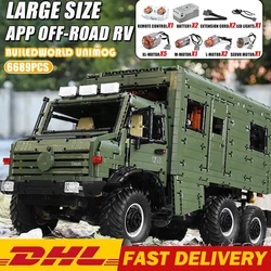 6689pcs Military truck loader High-Tech RC off-road vehicle Car J907 Unimog MOC NOMADISMS RV Motorhome Buidling Block Bricks