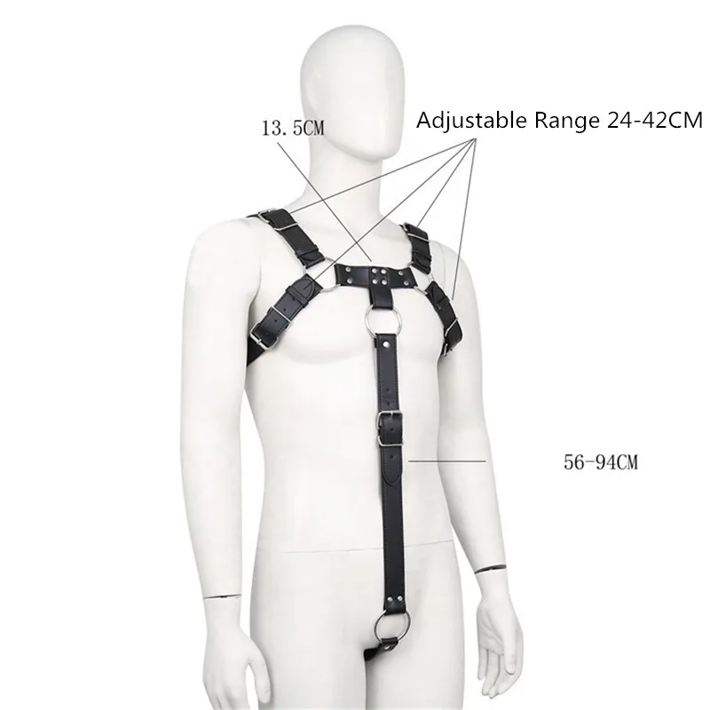 BDSM Gay Body Bondage Harness Men Fetish Leather Lingerie Sexual Chest Harness Belt Strap Punk Rave Gay Costumes for Adult Sex