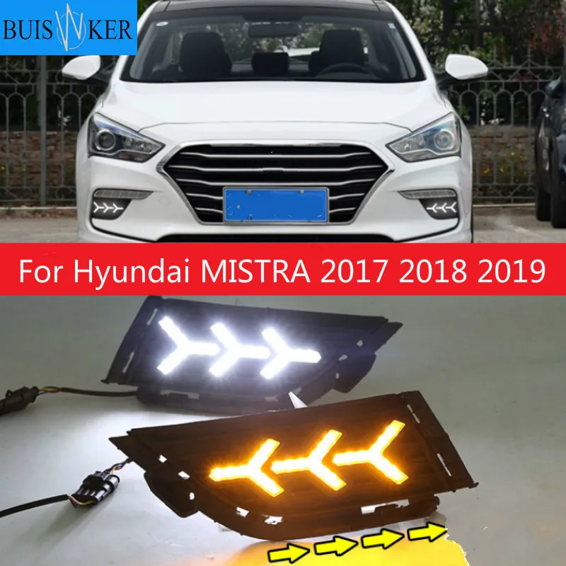 

1Pair For Hyundai MISTRA 2017 2018 2019 LED Daytime Running Light Turning Signal Lamp DRL Day Light Front Bumper Fog Light