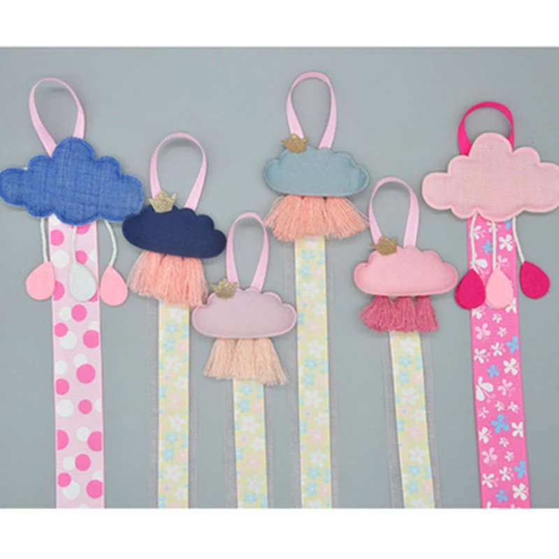 Girls Baby Ribbon Hanging Hair Bow Headband Clip Organizer Cloud Tassels Holder Drop Ship