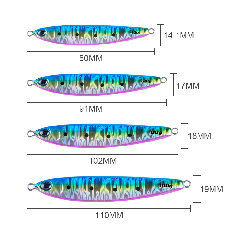 Funadaiko Metal Jig Cast Jig Spoon Lure 60G 80G 100G Artificial Bait Shore Slow Jigging Sea Fishing Lures Fishing Tackle