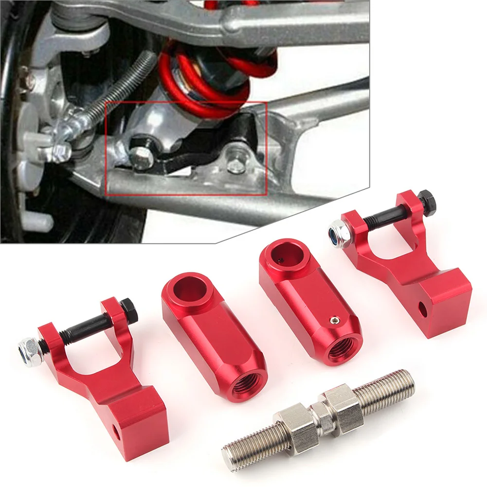 Front & Rear Lowering Kit Adjustable Red for Yamaha Raptor 700 350 660 700R ATV Aluminum Alloy