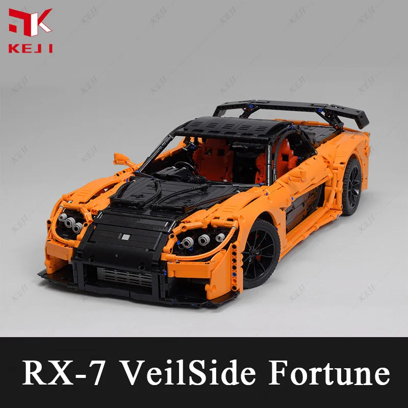 KEJI 2021 New MOC-57488 RX-7 VeilSide Fortune Super Sports Car Racing Car Kits Building Blocks Bricks Toys Boy Christmas Gift