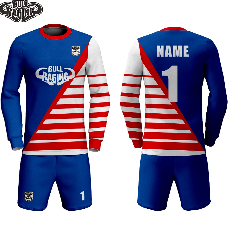 custom make footbal uniform soccer jersey set longsleeve gk kits