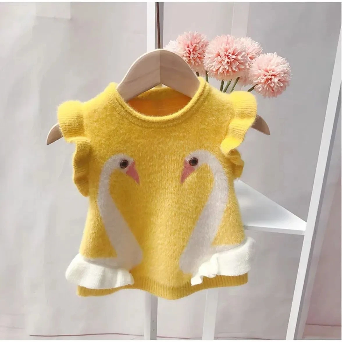 Girl Baby Pullover Vest Girls Waistcoat Sweater Children\'s Wool Vest Baby Infant Sweater Outer Wear Vest Kids Coat 0-5 Years