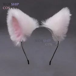 2 styles Inuyasha Cosplay ears Clips White Inner PInk Hair band Plush Cosplay Prop