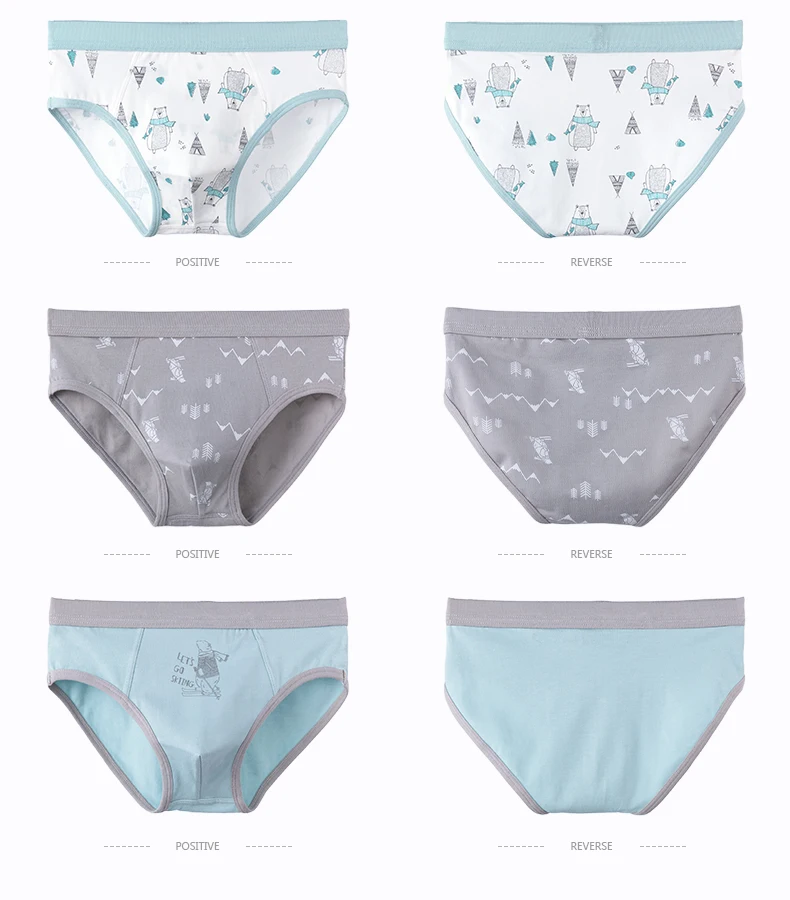 3Pcs Hohe Qualität Jungen Unterwäsche Cartoon Bären Shorts Weiche Baumwolle Unterhose Kinder Teenager Gestreiften Höschen Für Kinder 4-15Y – Detail 25
