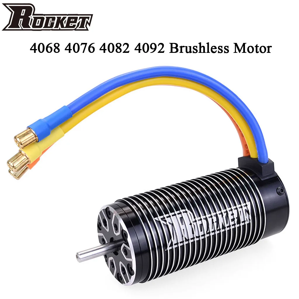 

SURPASS HOBBY ROCKET RC 4092 4082 4076 4068 4P Sensorless Motor Waterproof Brushless Motor for 1/8 RC Car RTR Scx10 Trx4 Traxxas
