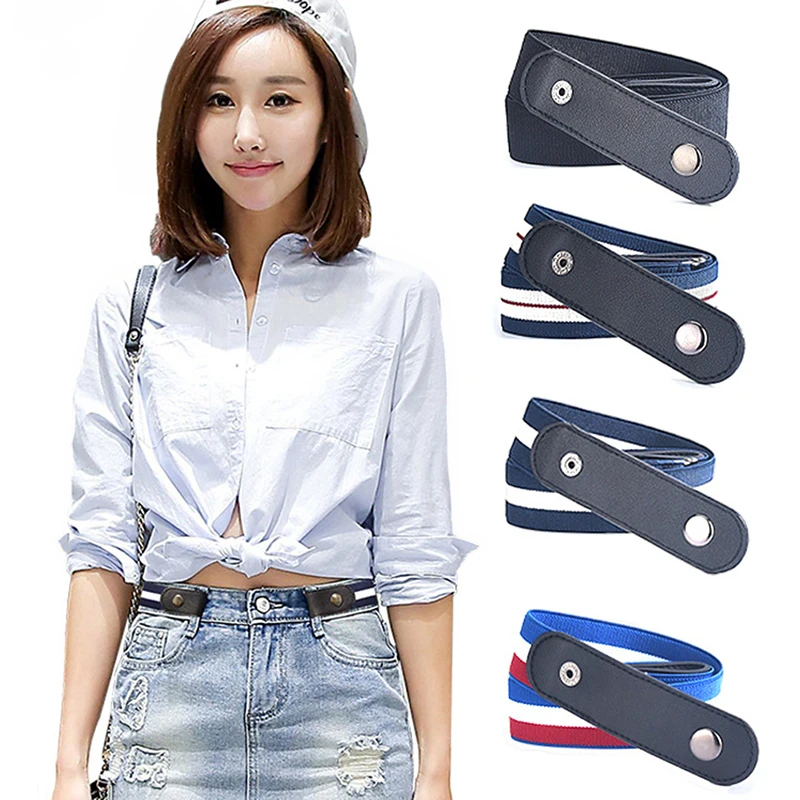 

Buckle-Free Belt For Jean Pants Dresses No Buckle Stretch Elastic Waist Belt Women/Men No Bulge No Hassle Generalsize Waist Belt