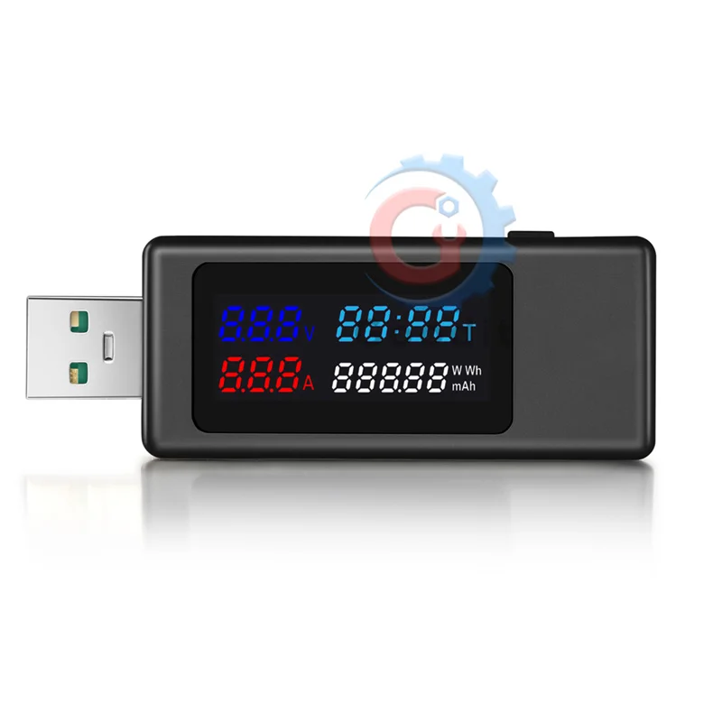 DC4-30V USB Tester Misuratore di potenza CC Voltmetro digitale Display del tempo Rilevatore di tensione corrente della banca di potere