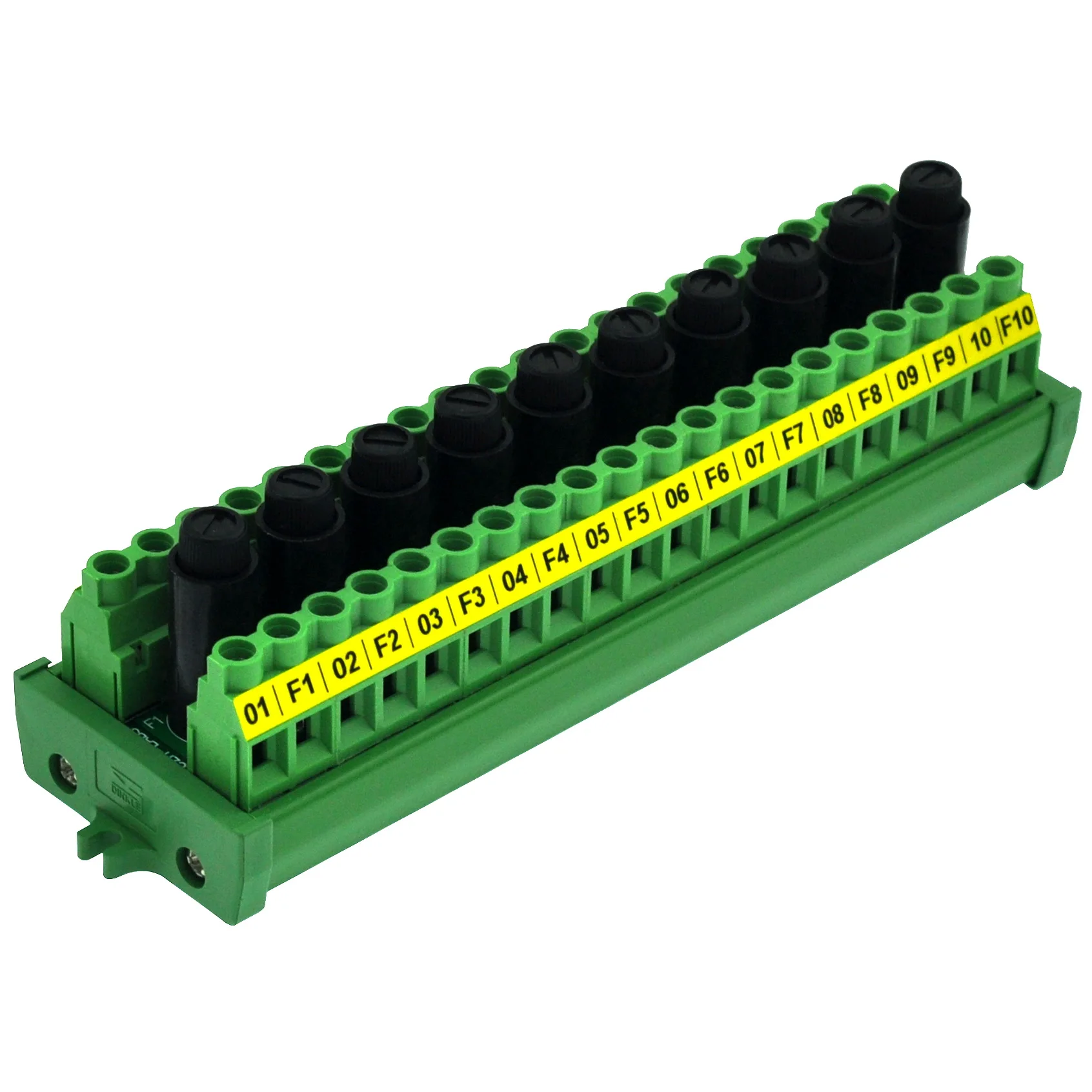 CZH-LABS Screw Mount 20 Position Screw Terminal Block Distribution Module with 10 Channel Fuse