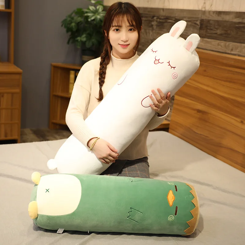 Cartoon Animal Dinosaur Pig Rabbit Bear Husky Duck Plush Toys Stuffed Soft Long Sleep Pillow Doll Cushion Kids Girls Gift