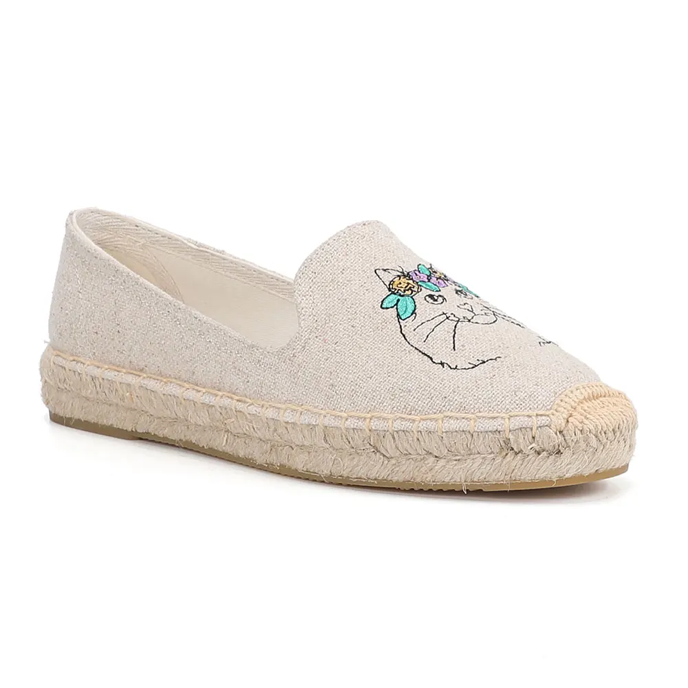 2021 Flat Platform Casual Shoes Zapatillas Mujer Embroider Espadrilles Lady Driving Flats Causal Espadrille Comfortable