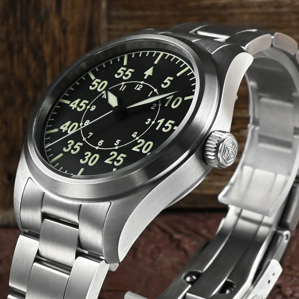 San Martin 39mm Pilot Men Watch Military Fashion Simple Style NH35 YN55A Automatic Mechanical Watches 20 Bar Waterproof Luminous