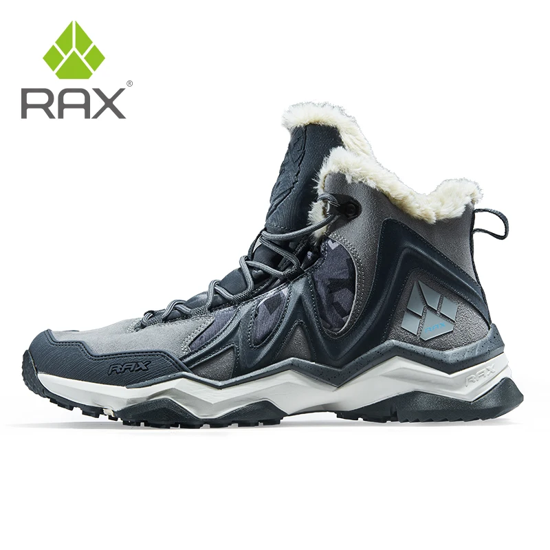 RAX-Chaussures de Randonnée Imperméables en Cuir pour Homme et Femme, Bottes de Randonnée, Randonnée, Camping, Escalade, Neige, Hiver