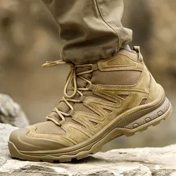 Boots Fans Men's High-top Training Desert  Boots Outdoor Non-slip Wear-resisting Hiking Shoes