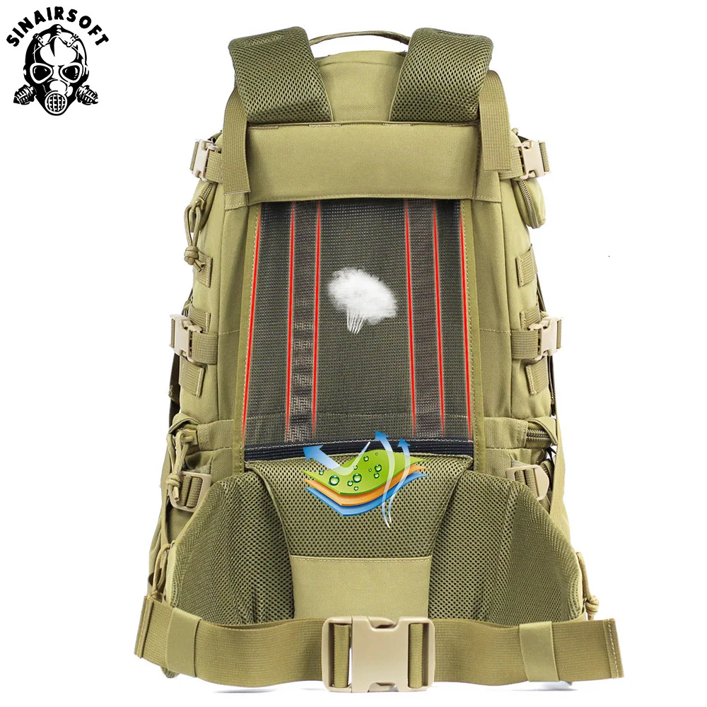 Imagem -04 - Multi-função Tático Mochila Militar Campo ao ar Livre Pesca Ilitary Molle-pack Impermeável Trekking Caça Camping Bolsa 65l