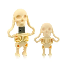 High quality USB Flash Drive 128GB 256GB USB Stick Halloween gift Skeleton Man Pen Drive 4 8 16 32 64GB Flash Memory Stick