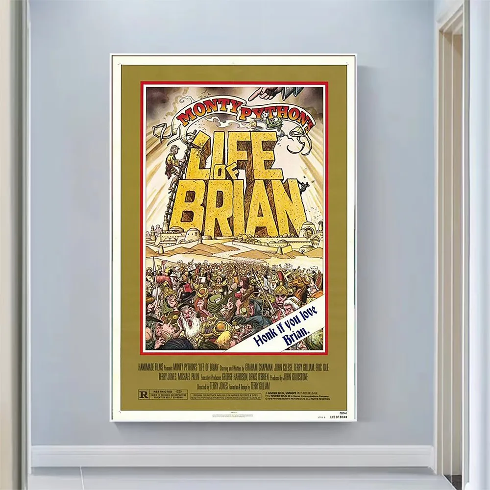Póster de arte Vintage clásico de película para decoración del hogar, póster de tela de seda HD, regalo, Vida de Brian, V2675, Monty Python, 4