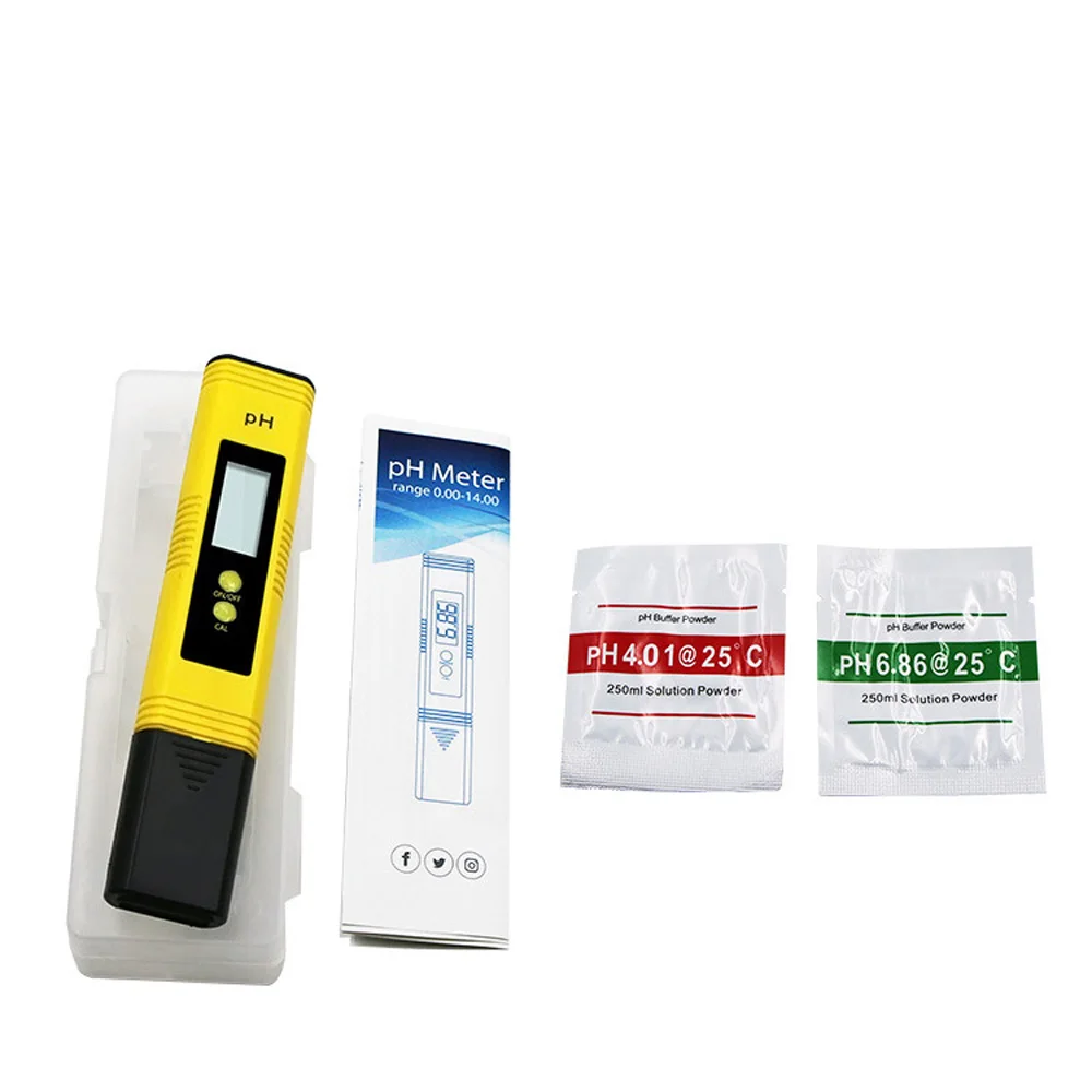 Digital PH Meter Tester Temperature Pen Water Purity PPM Filter Hydroponic for Aquarium Swimming Pool Water Monitor 0-14 PH