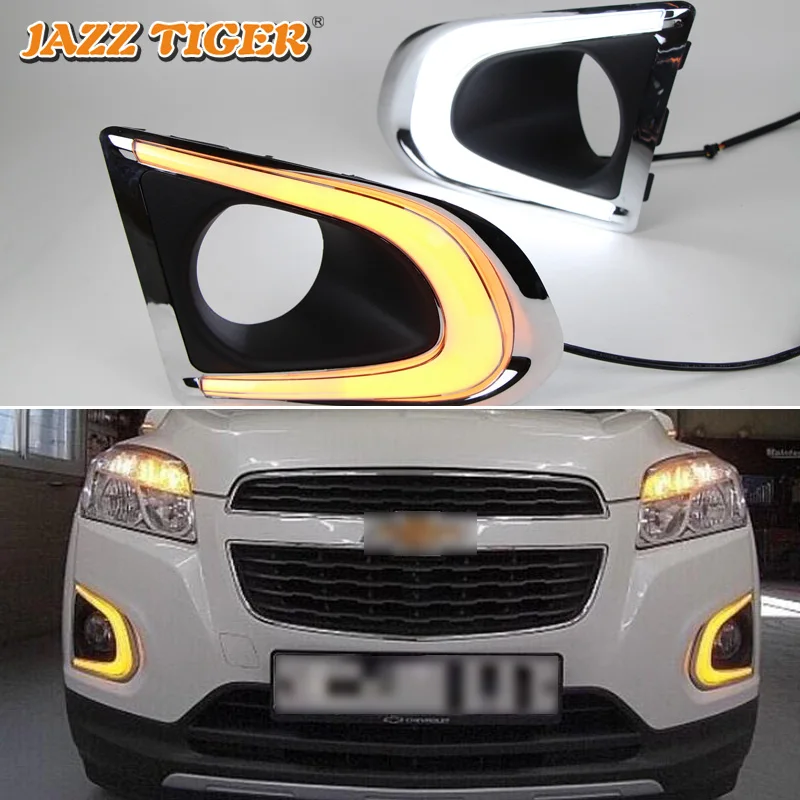 

12V Daytime running lights For Chevrolet Trax 2014 2015 2016 Drl with turn signals LED For cars auto Fog lights headlights lamb