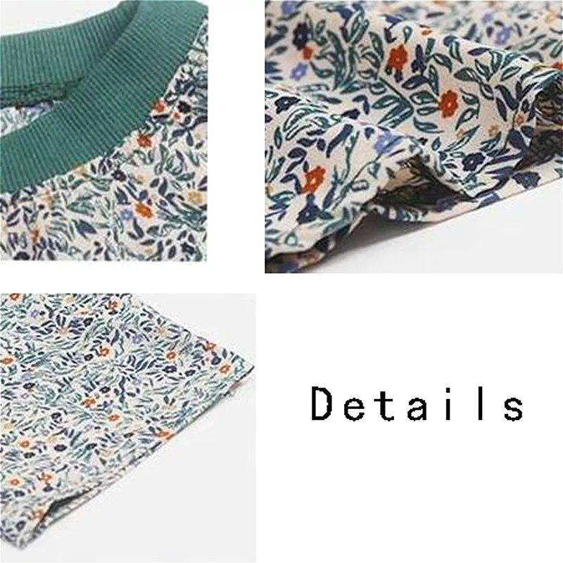 T-shirt Women Vintage New Summer Floral Top Tees Design Hot Sale Leisure Loose College Sweet Japanese Style Clothing Soft Ins