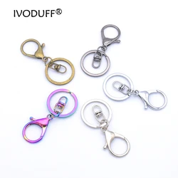 5x  30mm Flat Key Ring With Lobster Popular Classic Plated Lobster Clasp Key Holder Chain Jewelry Making For Keychain