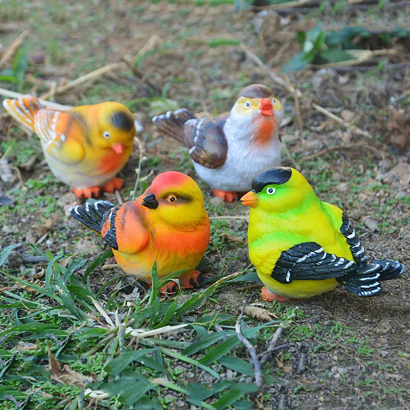 resin mini similation beautiful birds Miniature desktop craft micro landscape DIY sculpture ornament home garden decoration a099