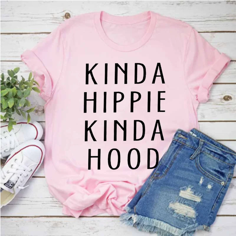 Camiseta Hippie Para Mujer, Camiseta Con Letras Impresas, Tops Para Mujer, Ropa Estampada