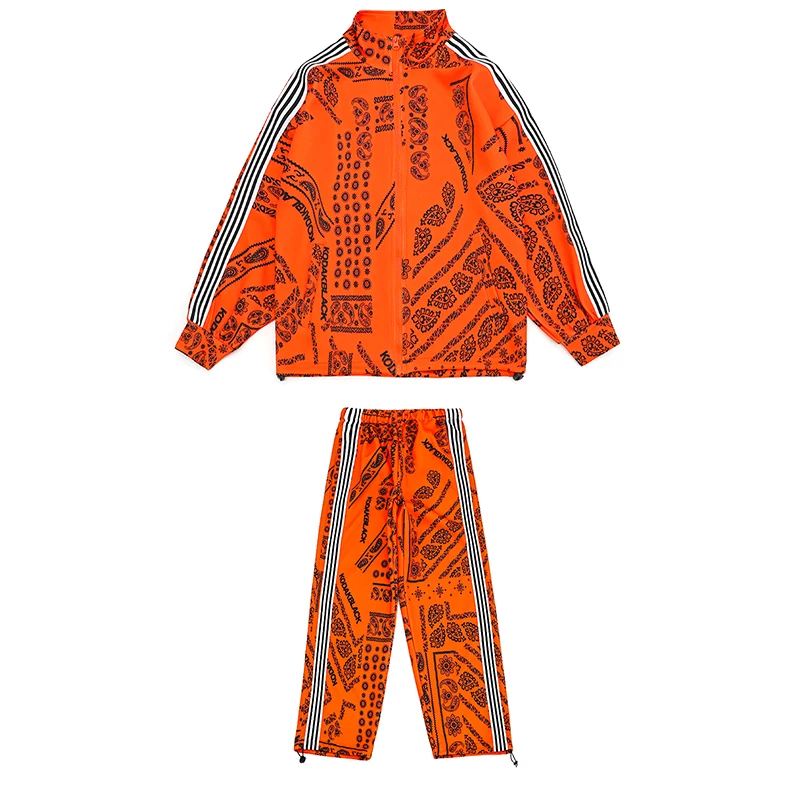 Girls Boys Fashion Kids Cool Jazz Dance Suit Children Handsome jacket Top Pants Hiphop Street Clothes stage Catwalk Performance