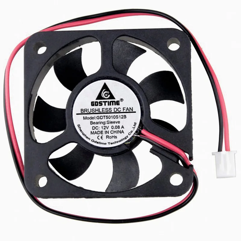10PCS Gdstime 5010 50*50*10 12V cooling fan 2PIN 50mm 5cm Brushless for laptop cooling fan