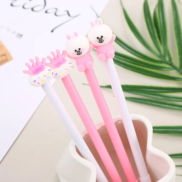 

50PCS Creative Stationery Cute Cartoon Crown Rabbit Office Supplies Pen Kawaii School Supplies Gel Pens