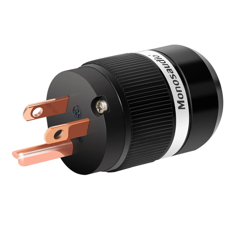 Monosaudio e101/100 high end cobre puro eua rede ac tomada de alimentação cabo conector alta fidelidade diy ac125v 15a parafuso bloqueio escudo